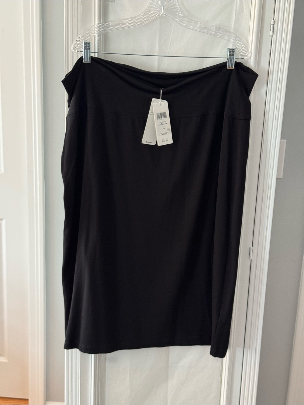 Eileen Fisher Black System Viscose Jersey Pencil Skirt